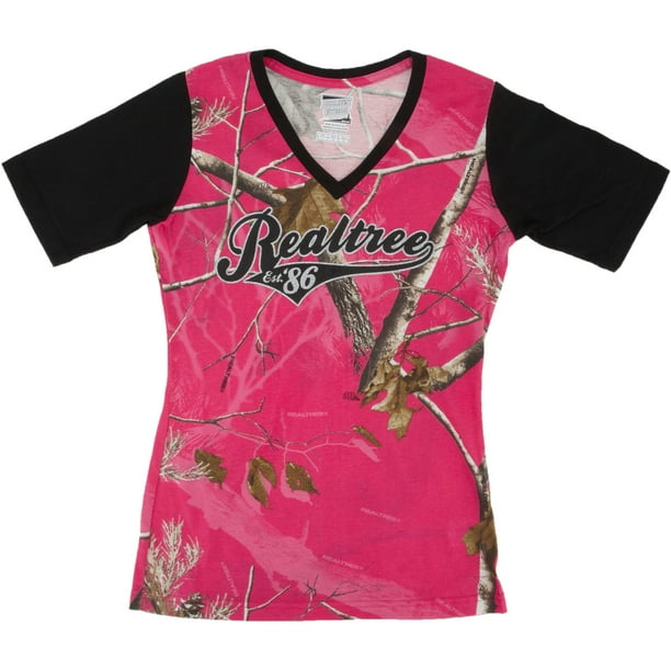 Women's AP Hot Pink Camo Colorblock TeeShirt