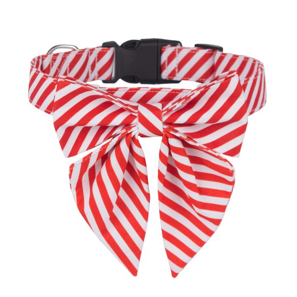 Collar para perro ADOGGYGO Christmas ajustable rojo blanco S