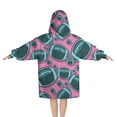 thumbnail image 2 of Football Pattern Blanket Hoodies for Kids 6-13YR Oversize Wearable Blanket Hoodies for Boys Girls Teens, 2 of 7