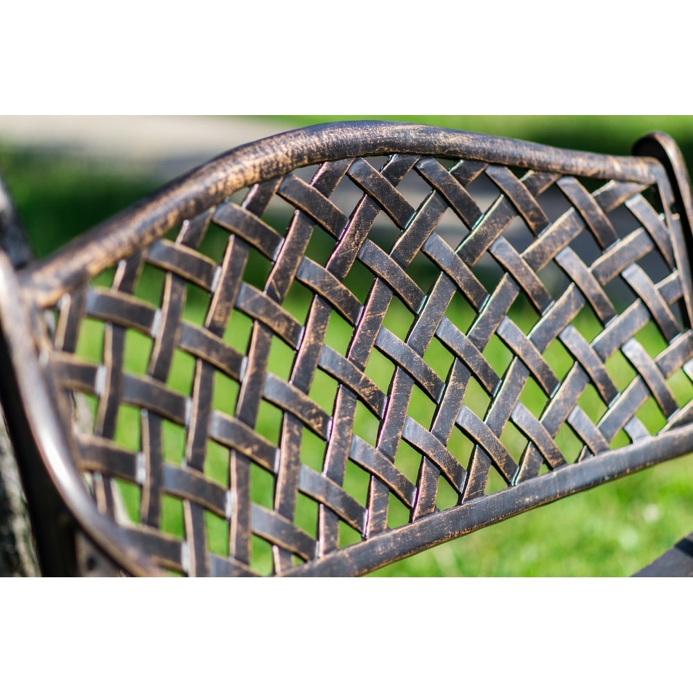 Garden Bench Bronze Colour - Lattice Design 40 Inch Long