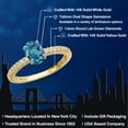 thumbnail image 2 of Gem Stone King 14K Two Tone Gold London Blue Topaz and Lab Grown Diamond Engagement Ring for Women | 1.16 Cttw | Oval 7X5MM | Gemstone November Birthstone | Size 8, 2 of 6