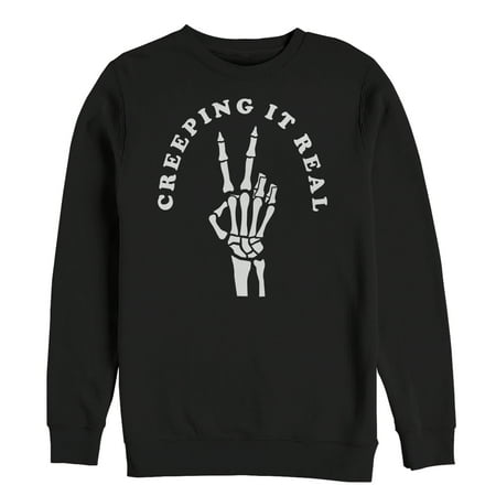 Chin Up Men's Halloween Creepin' Real Skeleton Sweatshirt
