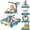 Blue, variant on SIMANLI 4-in-1 Baby Walker with Wheels, Foldable Toddler Push Walker & Sit-to-Stand Walker with Music Toy Tray, Adjustable Height
