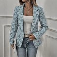 thumbnail image 2 of Women's Dressy Lapel Collar Vintage Floral Blazers | Business Casual Long Sleeve Suit Jacket with Faux Flap Pockets Button Closure Fall Office Outfits, 2 of 5
