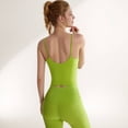 thumbnail image 5 of Women's Spaghetti Strap Activewear Tank with Built-In Bra and Seamless Longline Fit for Workout or Yoga - Medium, Green, 5 of 7