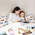 thumbnail image 5 of Homewish Equipment Truck Bulldozer Full Size Comforter Sets,Colorful Cute Rainbow Bedding Comforter Set,White Orange Blue Bedding Sets For Boys Teens,Breathable Home Decor Reversible,3pcs, 5 of 8