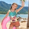 thumbnail image 3 of POLERO Girls Rash Guard Tankini Two Piece Swimsuit with Boyshorts Sea Axolotl Fish Print Sun Protection Quick Dry Beach Wear, 3 of 7