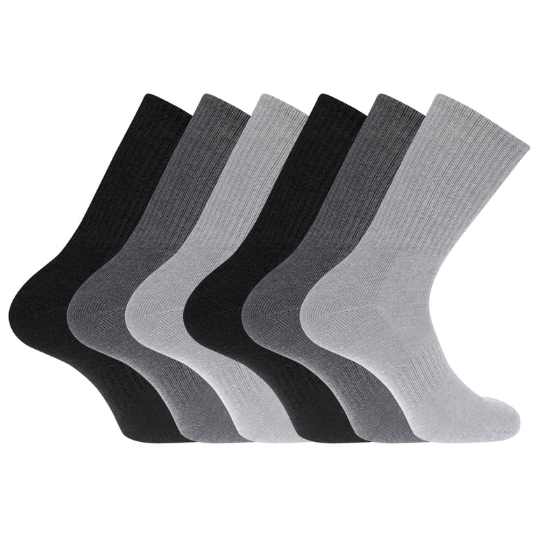 Dockers Men's Performance Socks - 6-Pairs Cushioned Athletic & Dress Crew Socks for Men - Black 60