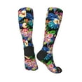 thumbnail image 4 of Fotbe Colorful Flowers print Women's Men's Novelty Crew Socks Cotton Socks Knee High Socks for Walking,Running,Nurses,Pregnancy, 4 of 9