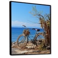thumbnail image 2 of Designart "Deep Blue Explorer Bike I" Bicycle Floater Framed Canvas Art Print, 2 of 5