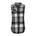 thumbnail image 4 of Edvintorg Vests for Women 2025 Trendy Breasted Plaid Shirt Jacket Sleeveless Casual Lapel Shirt Coat Waistcoat Fall Winter Outerwear, 4 of 6
