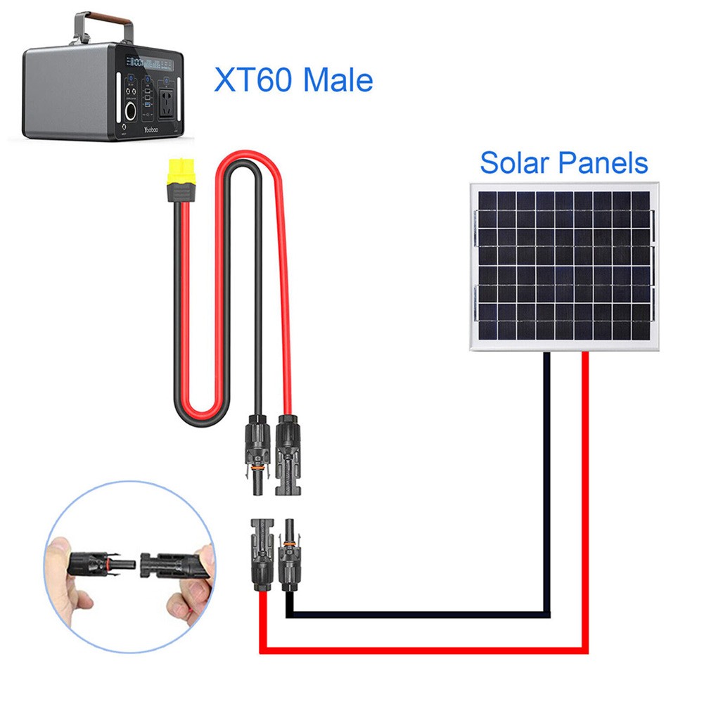 10AWG Solar Panel Cable Connector XT60 Female Adapter Compatible 60cm PVC