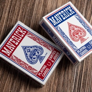 MAVERICK Jumbo Index Playing Cards, 12 Deck Pack, Red and Blue