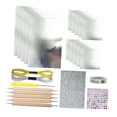 thumbnail image 3 of 15 hojas de estampación metálicas, hojas de papel de aluminio para juego de herramientas de estampación. Plata, 3 of 9