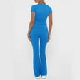 thumbnail image 3 of Womens Elegant Solid Color Sport Shirt Tops Wide Leg Pants Trousers Suit Drum Suit Womens Snowmobile Pants Juniors Pant Suit Minimal Jumpsuit Dressy Pantsuits for Women Insulated Bib Overalls for, 3 of 8