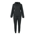thumbnail image 5 of Two Piece Outfits For Women Casual Long Sleeve Hoodie Sweatshirts Jogger Sweatpants Tracksuit Sweatsuit Lounge Sets Black M, 5 of 7