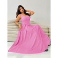 thumbnail image 5 of Pink Plus Size Sleeveless Square Neck A-Line Maxi Dress For Women Summer Flowy Long Dress, 5 of 7