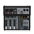 thumbnail image 1 of Mezclador de Audio Bluetooth de 4 Canales, Consola de Mezcla de Sonido, Interfaz de Audio, Tarjeta de Sonido USB para Estudio, Escenario, DJ, Hogar, Enchufe de EE. UU., 1 of 10