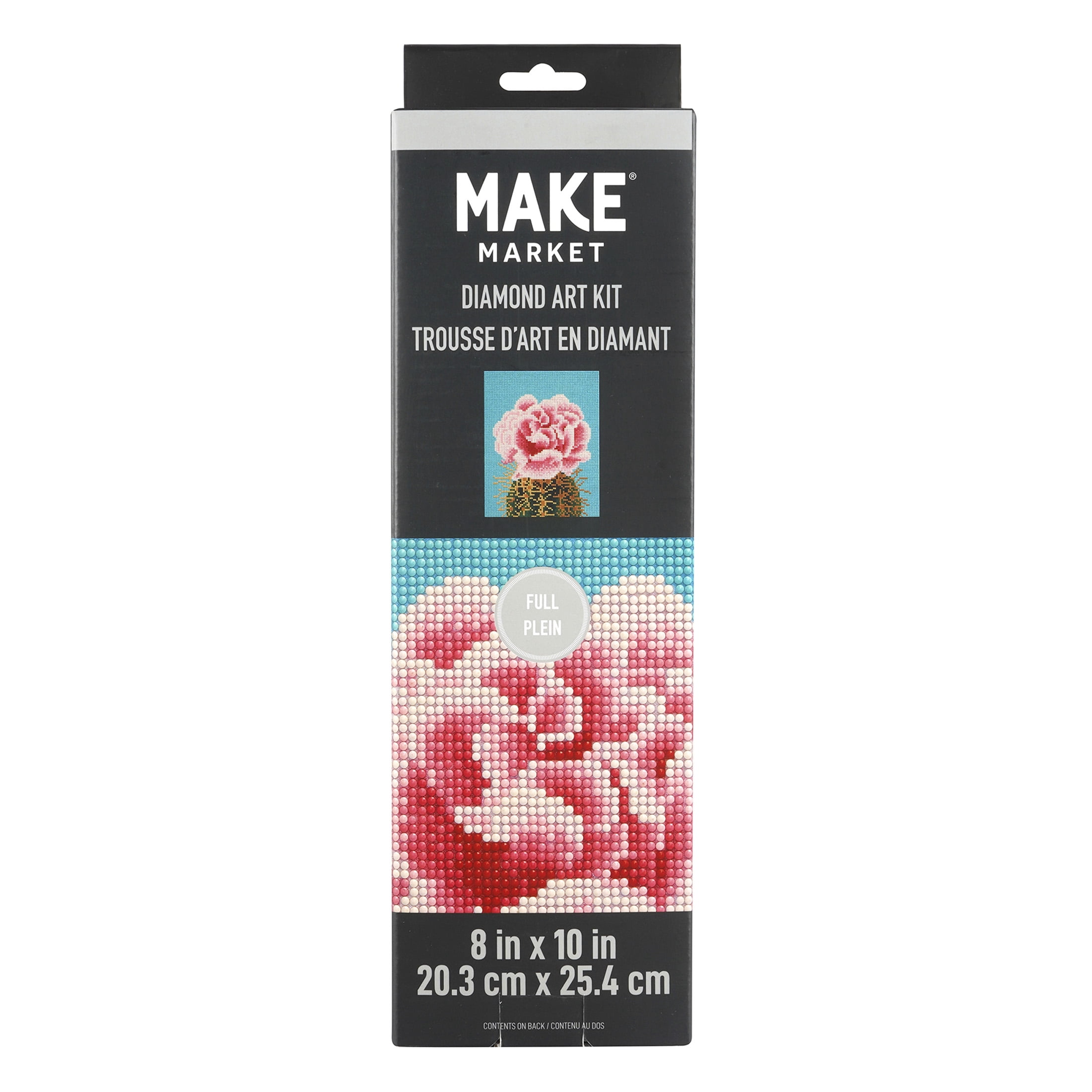 Flower Cactus Painting Diamond Art Kit by Make Market – Full Drill with Gems & Tools - 8" x 10" Canvas - 6 Pack