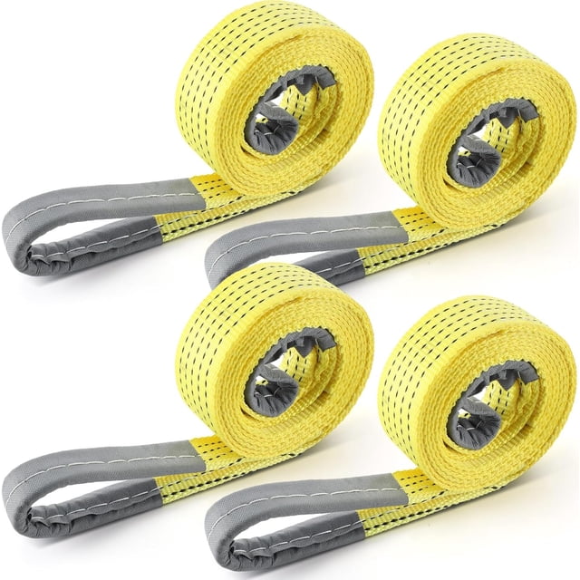 4 Pcs Sangles d'Élingue de Levage Sangles de Toile Robustes Polyester Nylon pour Chariot Élévateur Utilisation Extérieure