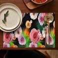 thumbnail image 5 of Pioneer Flower Floral Print Pattern Summer Placemats Table Placemats Set Of 4-Linen Kitchen Washable Placemats Table Mats 12x18 Inch Non-Slip Heat Resistant, 5 of 6