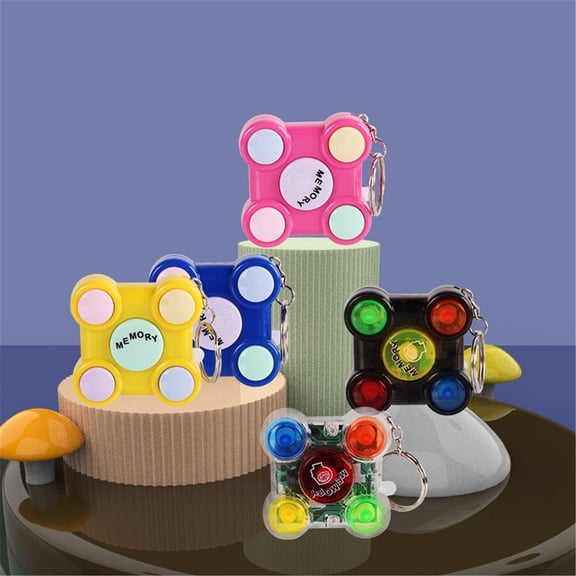 Mini Memory Game Keychain LED Electronic Memory Challenge Pocket Brain Reaction Game Portable Keychain Puzzle Game