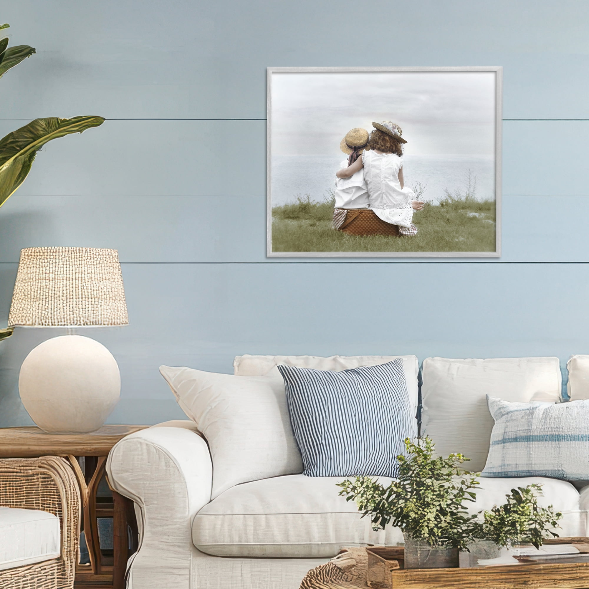 Stupell Industries Friends By The Ocean Gray Framed Giclee Art, design by Kendra Dew