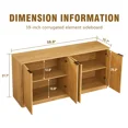 thumbnail image 2 of Aukfa 59" Modern Sideboard Cabinet, Wood Storage Credenza & TV Cabinet with 6 Fluted Doors for Living Room/Dining Room,Natural, 2 of 8