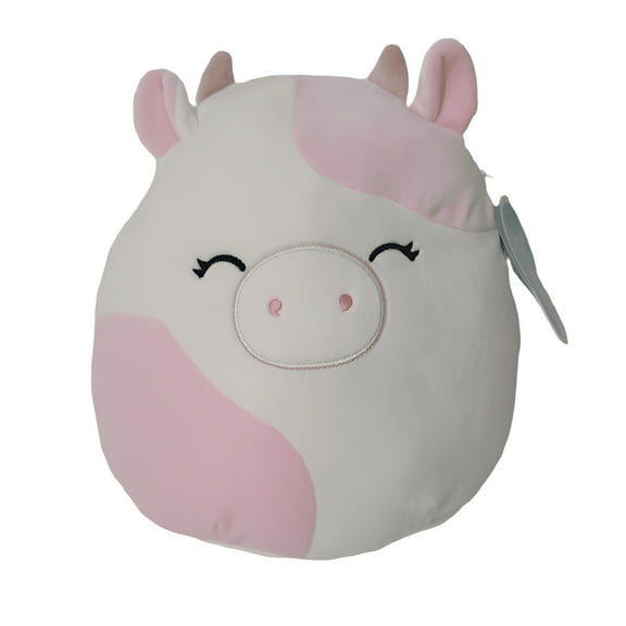 Squishmallows 10" Caedyn the Pink Cow (Sleepy) Soft Toy Farm Squad Plush