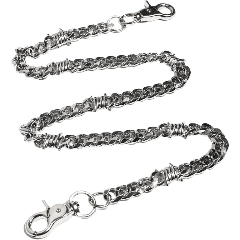 Biker Wallet Chain, Heavy Duty Pocket Chain with Round Clasp, Men