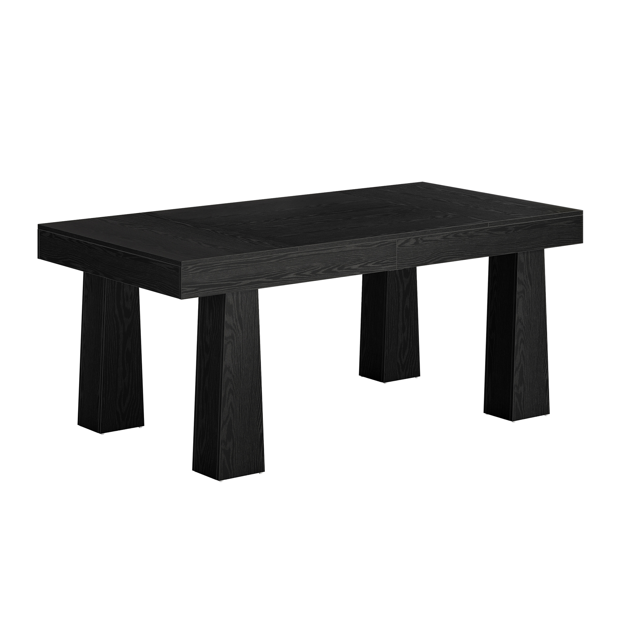MAYEERTY 63 Inch Modern Rectangular Dining Table, Black Kitchen Dinner Table with Tapered Legs for 4 to 6 People