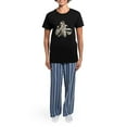 thumbnail image 4 of CafePress - Ballet Slippers Women's Dark Pajamas - Women's Short Sleeve Print T-Shirt and Pants Dark Cotton Pajama Set, 4 of 7