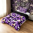 thumbnail image 2 of Manfei Rustic Camouflage Twin Comforter Sets, Mid Century Camo Bedding Set, Lavender, Black Reversible, 2pcs, 1 Comforter and 1 Pillowcase, 2 of 7