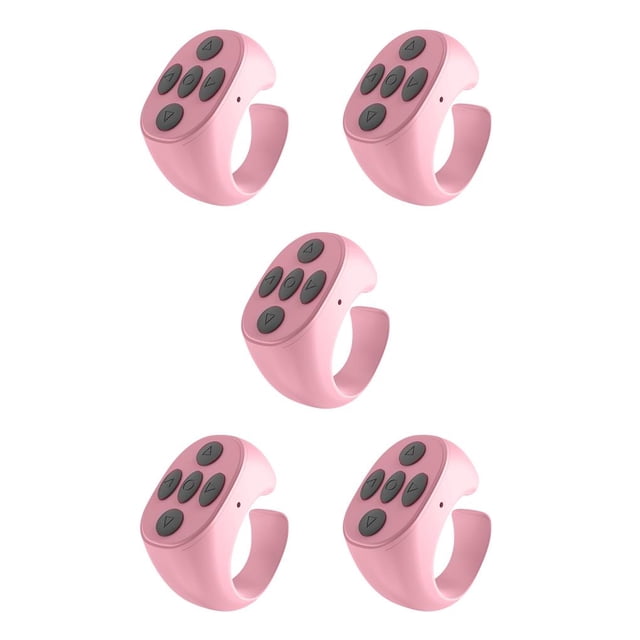 Inteprter Teléfono móvil Selfie Controller Bluetooth-compatible V5.3 Anillo inalámbrico recargable Botón de fotografía Rosa Type2 NO2