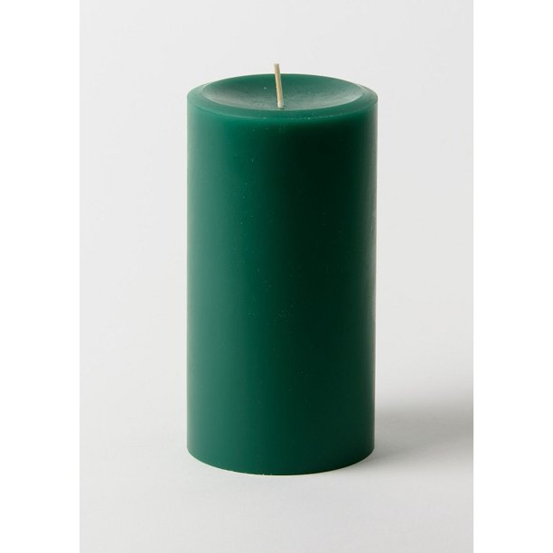 3" x 6" Hunter Green Pillar Candles (Set of 3)