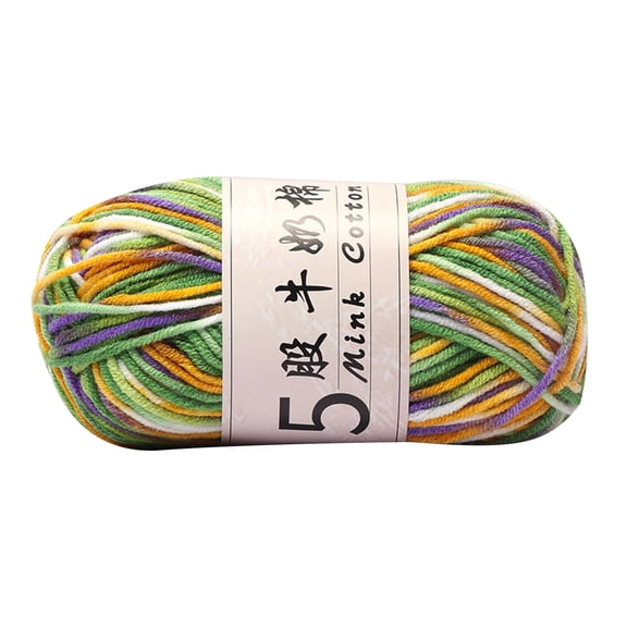 Yhmxh 50 g Crochet Yarn, 5-Ply Multi-Colored Cotton Knitting Yarn, Gradient Hand Knitting Weaving Yarn Crochet Thread, Skin Friendly DIY Craft Yarn for Hats Blankets Beginners Crocheting Supplies