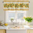 thumbnail image 4 of Valances for Windows Farmhouse Sunflower Green Leaves Rod Pocket Short Curtain for Bathroom Living Room Bedroom Vintage Yellow Border 1 Panel 42x12in, 4 of 9