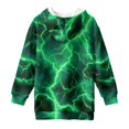 thumbnail image 5 of Psesaysky Green Lightning Print Girls Los Angeles Oversized Sweatshirts with Kangaroo Pocket Long Sleeve Hoodie Dress Casual Loose Pullover Tops for 7-8 Years, 5 of 7