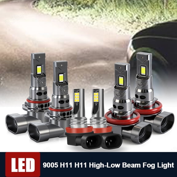 BSBSDJB Bright White LED Headlight Bulbs for Nissan Rogue 2008-2013 High Low Beam Fog Light, 6-pack