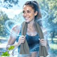 thumbnail image 5 of AUNVITO Sports Cooling Towel 16 x 31 Inch Polyester Cooling Ice Towel with Silicone Sleeve for Gym Workout Running Outdoor Activity and Travel, 5 of 9