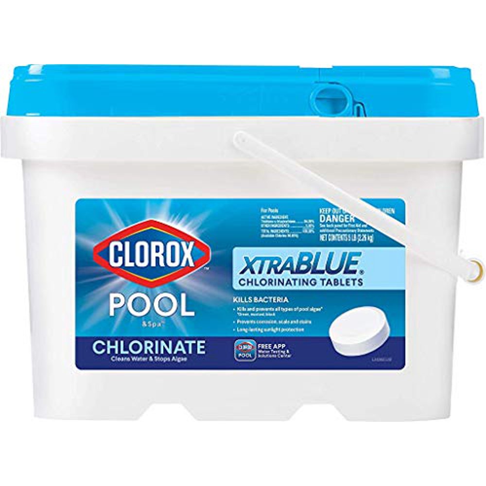 CLOROX Pool&Spa XtraBlue 3Inch Long Lasting Chlorinating Tablets, 5