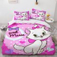 thumbnail image 3 of Disney-juego de ropa de cama de dibujos animados para niños y niñas, edredón de dibujos animados de Marie Cat, tamaño Queen y King, Kawaii, funda de almohada, regalo, 3 of 5