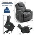 thumbnail image 4 of SOCIALCOMFY Power Lift Recliner Chair for Elderly, Heavy Duty Lift Chair with Heat and Massage, Soft Fabric Recliner Chair with 2 Remote Controls, Cup Holders, Side Pockets & USB Ports (Grey), 4 of 7