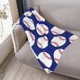 thumbnail image 4 of Baseball Navy Blue Cute Ball Throw Blanket Soft Bed Bedding Warm Cozy Plush Flannel Fleece Blankets Gifts for Kids Boys Teens, Sofa Couch Bedroom Home Decor, 50"x40", 4 of 6