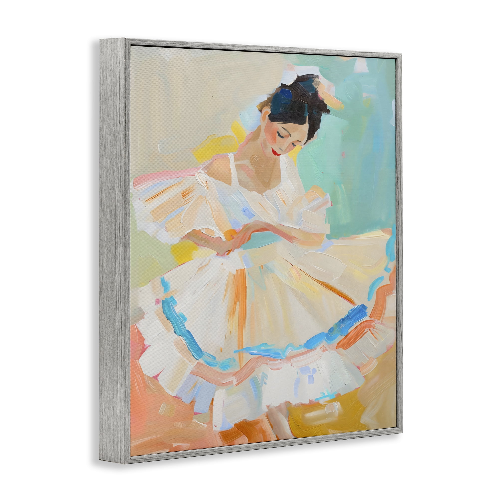 Stupell Industries Dancer with Flowing Dress Gray Framed Giclee Art, design by The Prints Vibe