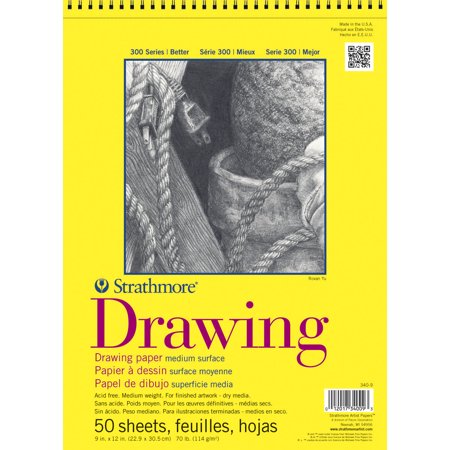 Strathmore Drawing Envelopes - Strathmore 300 Top Spiral Binding Multi-Purpose Drawing Pad, 70 lb, 14 X 17 in, 50 Sheets