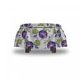 thumbnail image 4 of Floral Ottoman Cover, Purple Gramophone Orchids, 2 Piece Slipcover Set with Ruffle Skirt for Square Round Cube Footstool Decorative Home Accent, Standard Size, Multicolor, by Ambesonne, 4 of 5