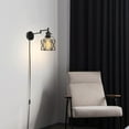 thumbnail image 5 of KAYYELAMP 9.8 Ft Plug in On/Off Switch Corded Wall Sconce with Swing Arm No Wiring Required Wall Mounted Light Black Cage Shade Vintage Style for Kitchen Bedsides(No Bulb), 5 of 5