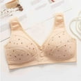 thumbnail image 2 of ameIAEA Women Front Closure Bras Wire Free Full Coverage Bra Comfortable Push Up Button Bra, 2 of 6
