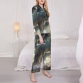 thumbnail image 3 of Lsque Space White Horse Pattern Long Sleeve Pajama Set for Women - Soft 2-Piece Sleepwear and Loungewear Set with Pockets, Comfy Nightwear-X-Large, 3 of 7